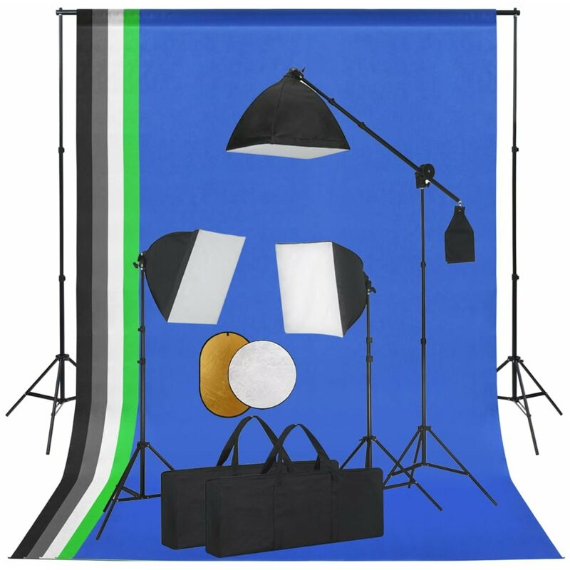 

Kit de estudio fotografico con luces fondo y reflector