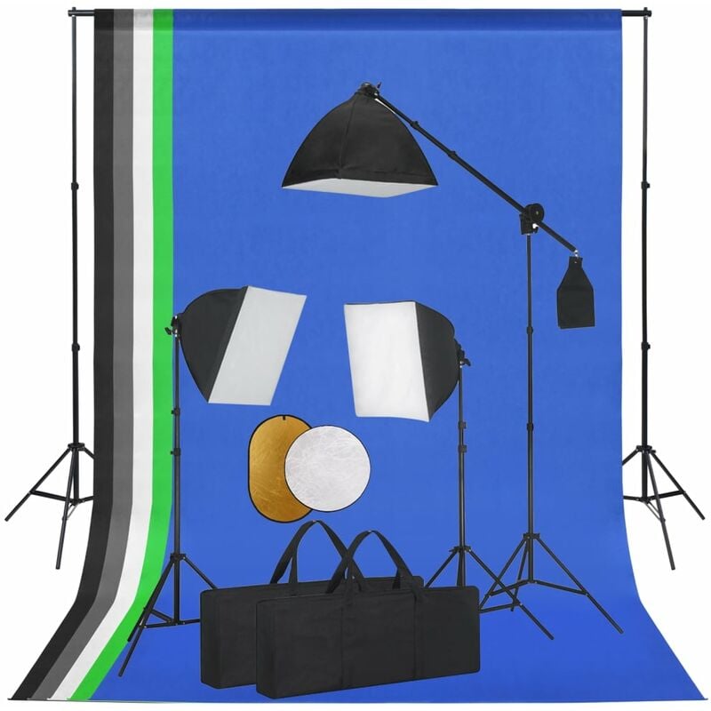 

Kit de estudio fotográfico con luces fondo y reflector