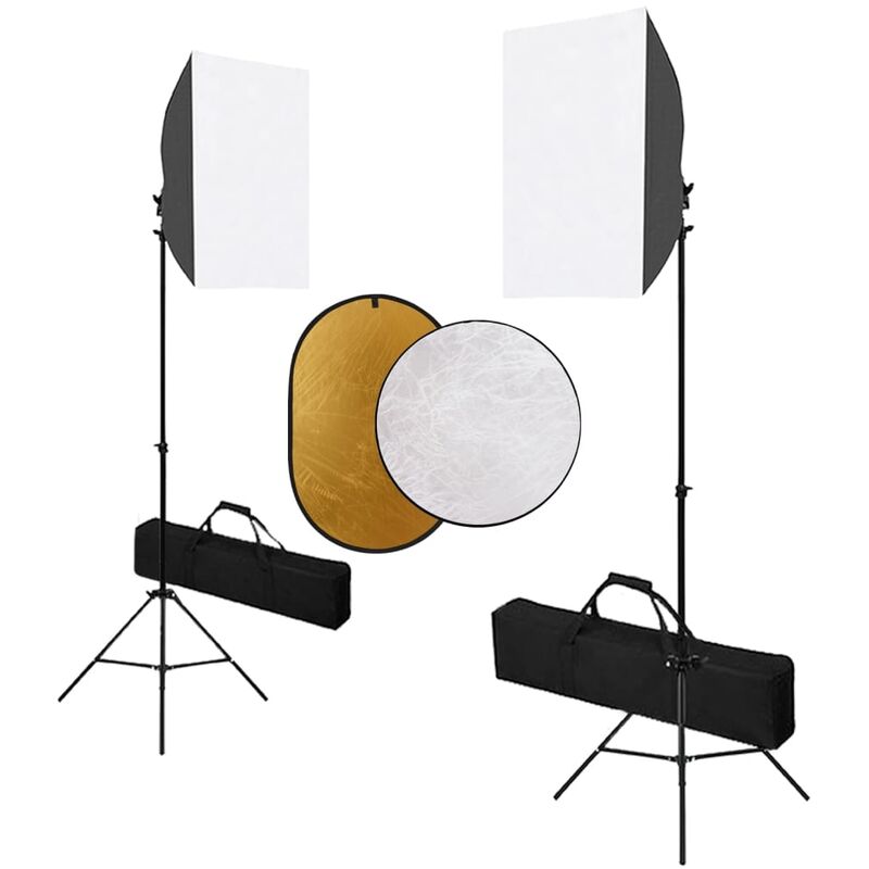 

Kit de estudio fotográfico con luces softbox y reflector