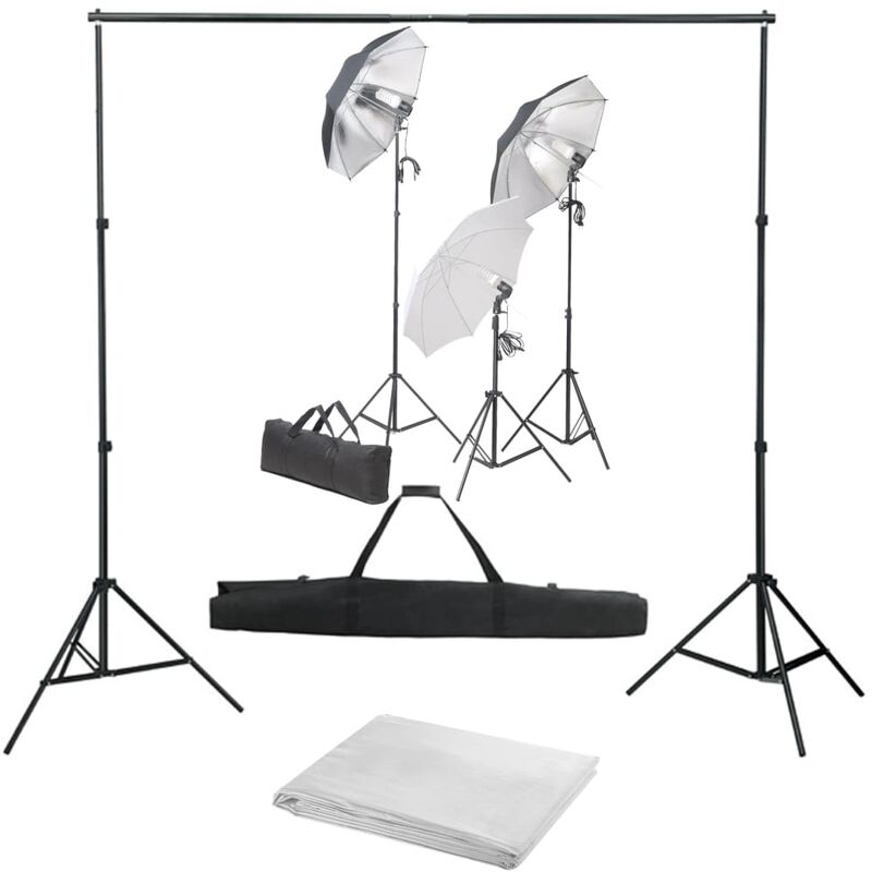 

Kit de estudio fotográfico con set de luces y telón de fondo