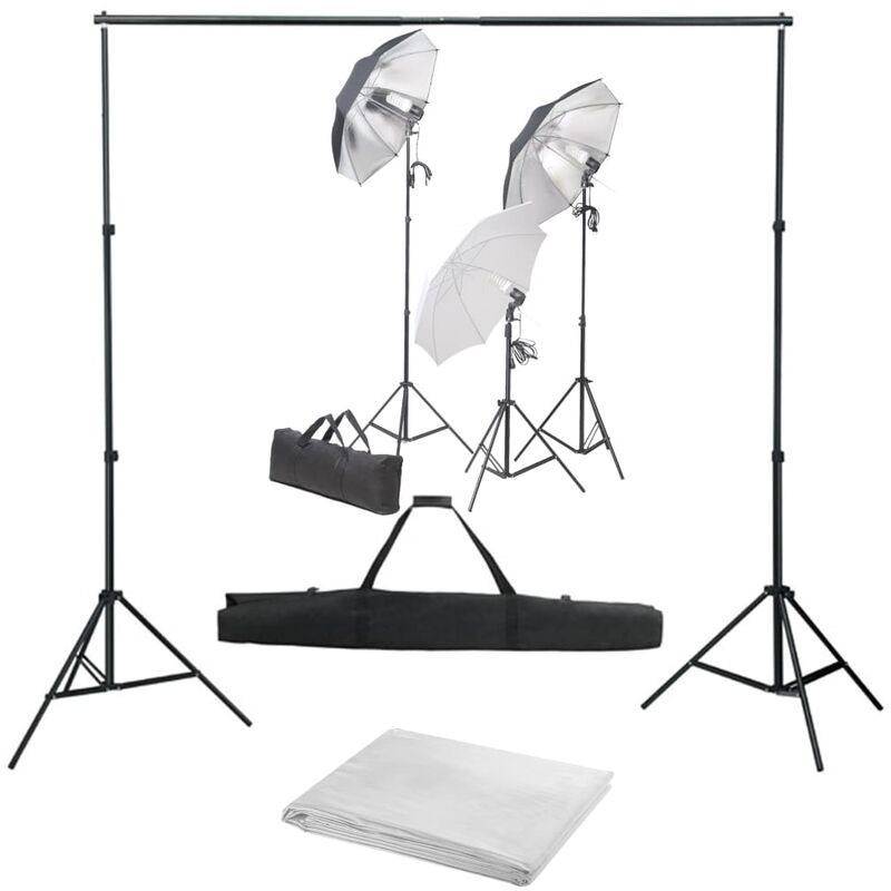 

Kit de estudio fotográfico con set de luces y telón de fondo