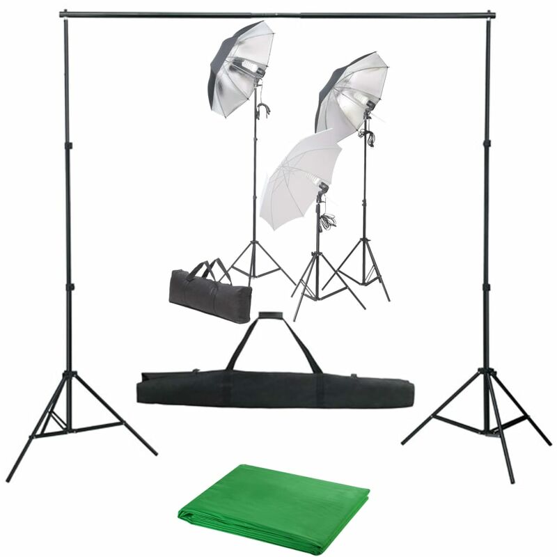 

Kit de estudio fotográfico con set de luces y telón de fondo