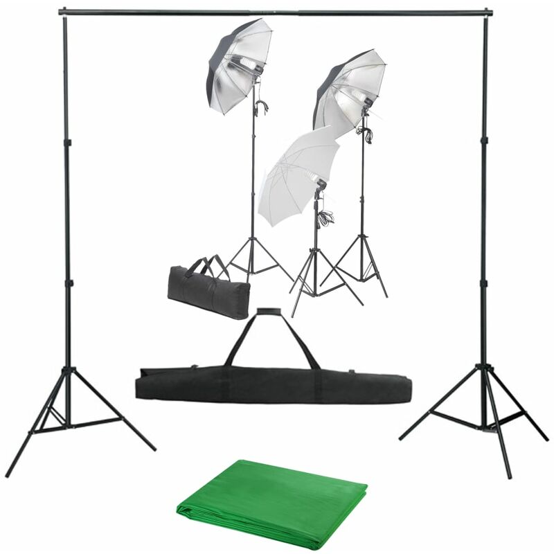 

Kit de estudio fotográfico con set de luces y telón de fondo