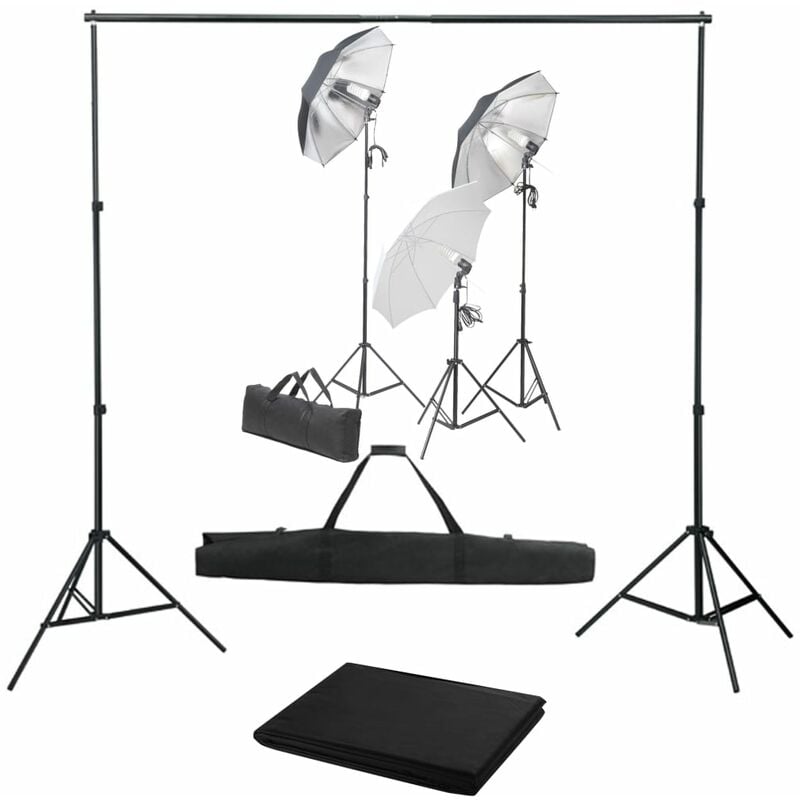 

Kit de estudio fotográfico con set de luces y telón de fondo