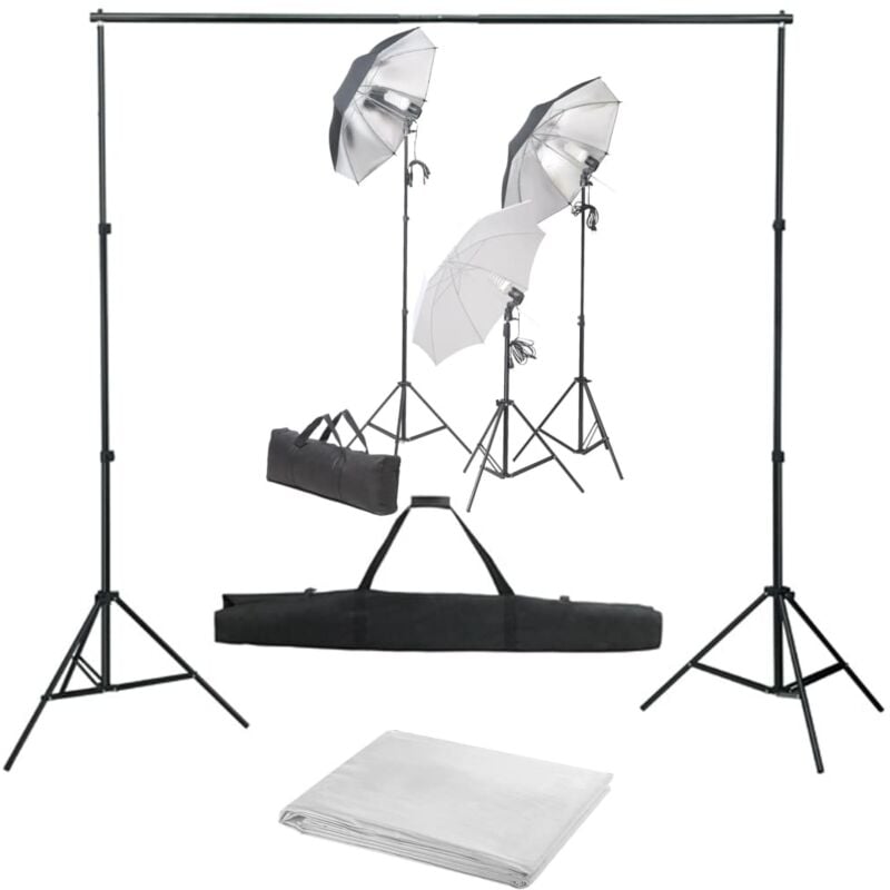 

Kit de estudio fotográfico con set de luces y telón de fondo - Blanco - Vidaxl