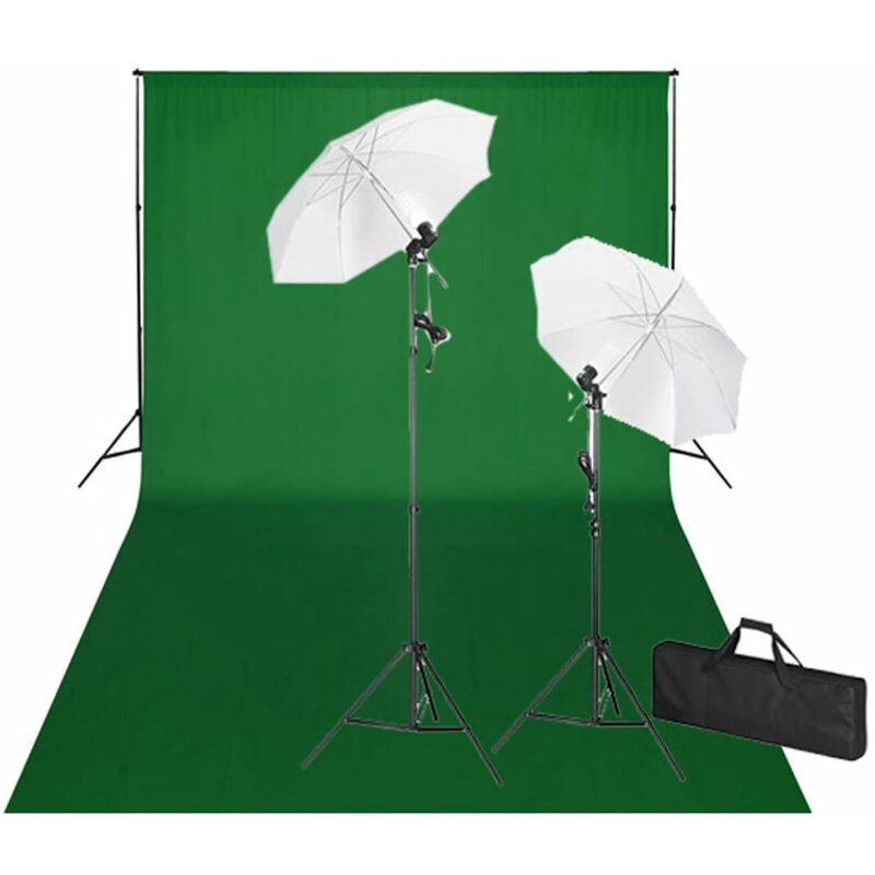 

Kit de estudio fotográfico telón verde croma 600x300 y luces