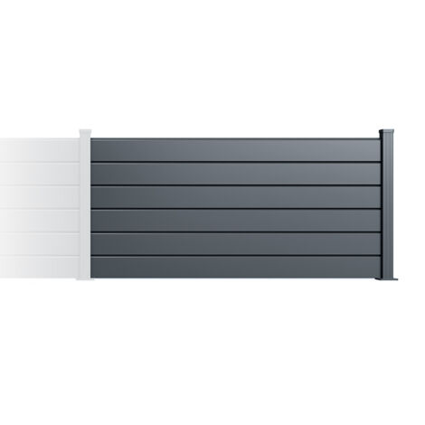 Kit de extensión de valla 2m VANO H.90cm aluminio gris