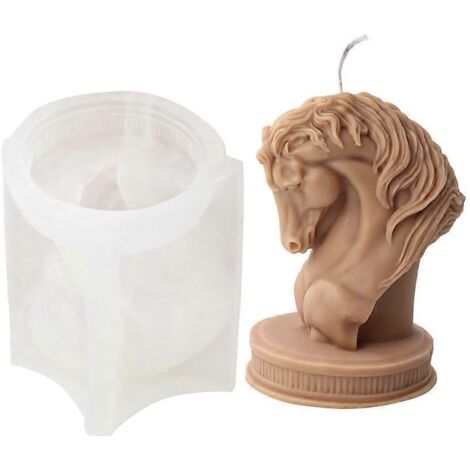 Kit de fabrication de savon, résine et plâtre en forme de tête de cheval, moule à glaçons, chocolat et gâteau.