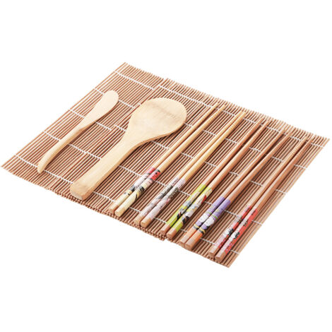 Kit de Fabrication de Sushi en Bambou 13 Pièces pour Famille et Fêtes