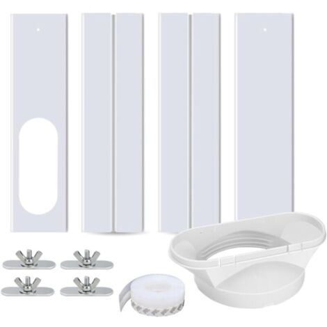 Kit de fenêtre de climatiseur portable, joint de fenêtre universel 2 en 1 pour tuyau d'échappement de 13 cm et sèche-linge, kit de joint d'étanchéité de fenêtre A/C mobile