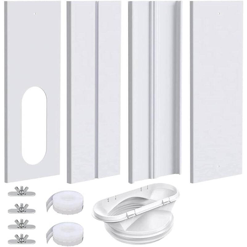 Kit de FenêTre pour Climatiseur Portable avec Coupleur 2 en 1, éVent de FenêTre ac Universel pour Tuyau de 5,1 Pouces/5,9 Pouces de DiamèTre