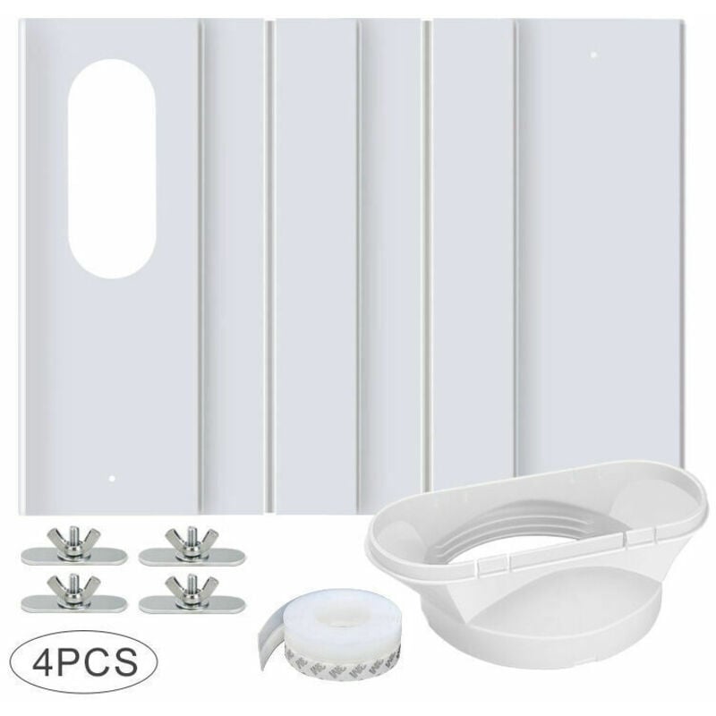 Kit de Fenêtre pour Climatiseur Portable, avec Coupleur Universel Panneau en pvc Renforcé Réglable Joint de Fenêtre Kit d'Aération de Fenêtre ac pour