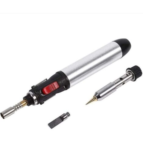 Kit de fer à souder au gaz - Kit de fer à souder sans fil au gaz butane 4 en 1 Torches de soudage à température réglable Outil Fer à souder sans fil