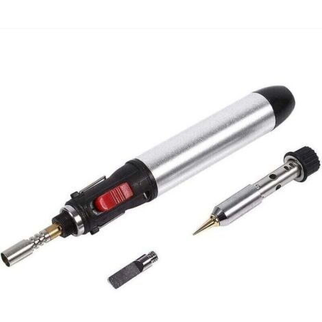 Kit de fer à souder au gaz - Kit de fer à souder sans fil au gaz butane 4 en 1 Torches de soudage à température réglable Outil Fer à souder sans fil