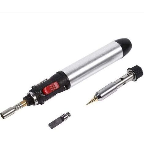 Kit de fer à souder au gaz - Kit de fer à souder sans fil au gaz butane 4 en 1 Torches de soudage à température réglable Outil Fer à souder sans fil