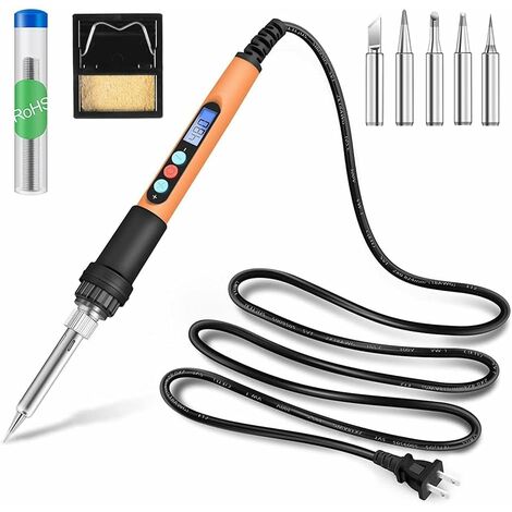 Kit de Fer à Souder éLectrique, Fer à Souder Portable NuméRique 90 W 180-480 ℃ (356-896 ℉) Outils de Soudage à TempéRature RéGlable