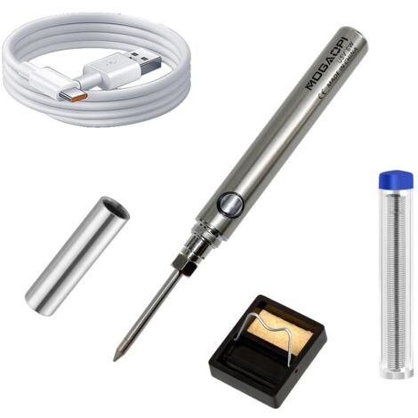 Kit de fer à souder, fer à souder électrique 5 V 8 W, outil de soudage à température réglable avec USB, fil à souder, support de fer à souder