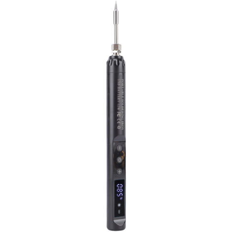 Kit de fer à souder sans fil avec écran LCD, rechargeable par USB-C, température réglable de 200 à 450 °C, mise en veille automatique, pour la réparation électronique JJXL003-Noir : Fer à souder numér