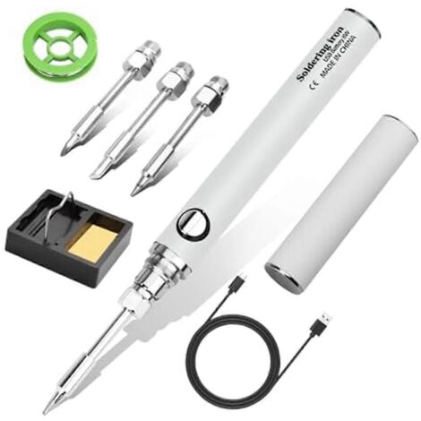 Kit de fer à souder sans fil, fer à souder sans fil, blanc--