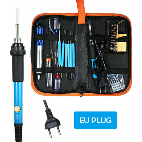 Kit de ferro de solda eletrônico com ferramentas de reparo eletrônico de temperatura ajustável, 20 peças