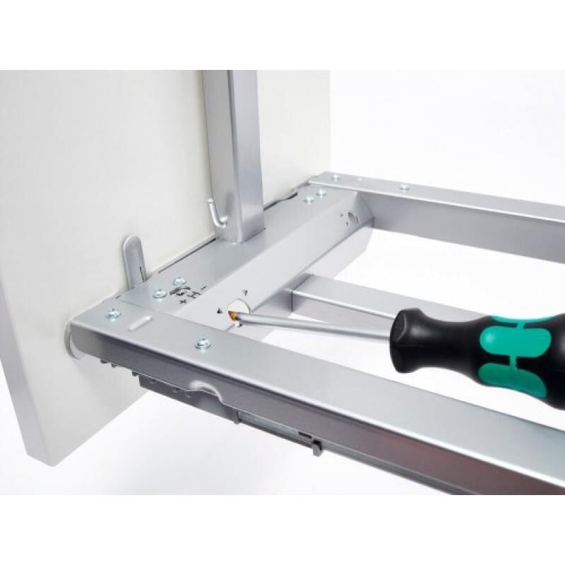 Kit de ferrure + coulisse + attache façade pour largeur de caisson de 400mm finition blanc Ice white Kesseböhmer