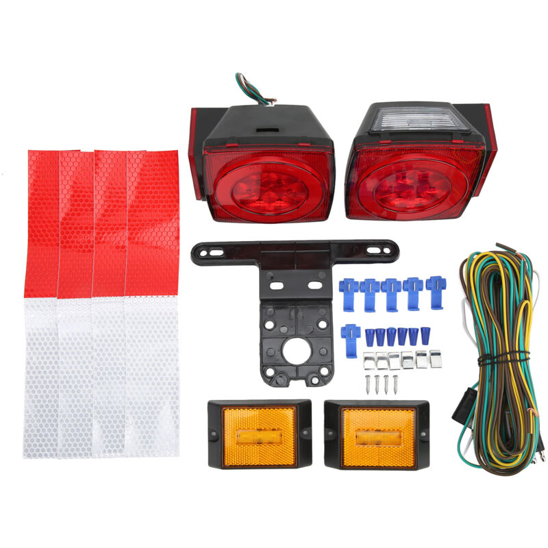 Start - Kit de feux de remorque à led 12 v, feu arrière carré, éclairage rouge, étanche, haute luminosité pour camion et bateau de 80 pouces de large