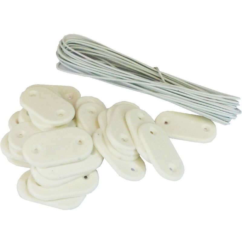 

Kit de fijación para Pantallas - Lote de 20 kits (26 piezas + 4 m de cable por kit) Blanco. Lote de 20 kits