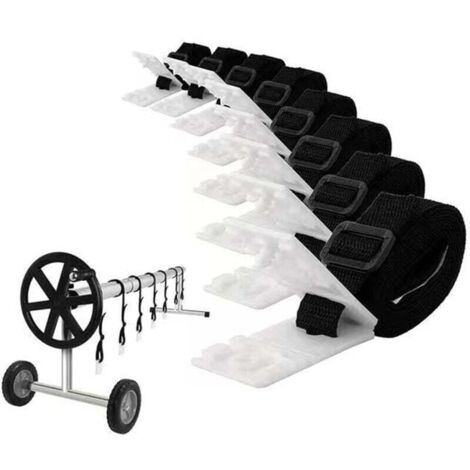 Kit de fijación de rollo de cubierta solar de 24 piezas, correas de fácil instalación, accesorios para cubiertas de piscinas enterradas