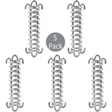 Kit de fijación de toldo KZQ de 5 piezas, hebilla de cuerda de resorte de tienda de acero inoxidable, kit de fijación de toldo de jardín, kit de fijación de toldo
