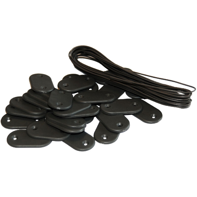 

Kit de fijación para Pantallas - Lote de 5 kits (26 piezas + 4 m de cable por kit) Gris oscuro. Lote de 5 kits