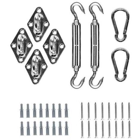 Kit de fijación para toldos de vela - Kit de accesorios de fijación de acero inoxidable 304 para toldos de vela, toldos triangulares y toldos cuadrados