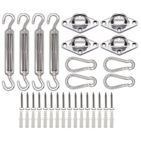 Kit de fijación para velas de sombra, kit de herrajes para velas de sombra 304, apto para velas de sombra cuadradas y telas de sombra triangulares