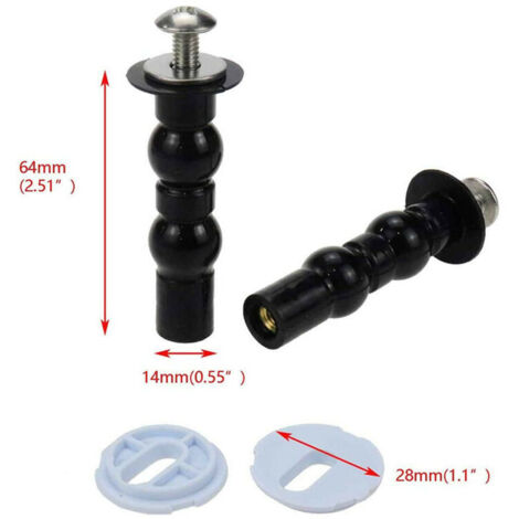 Kit de fijación universal para inodoro BR-Vie de 2 pares, fijación para asiento de inodoro, fijación para asiento de inodoro, tornillo para asiento de inodoro, tornillo de expansión para asiento de in