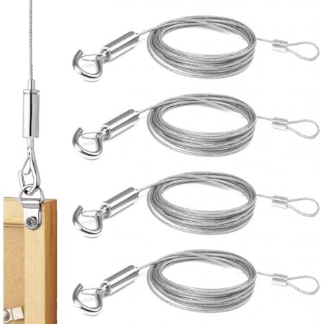 Kit de fil de suspension pour tableaux en acier inoxydable avec sangles réglables-AquaForge