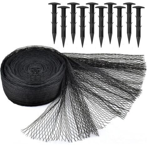Kit de filet pour bassin à koï - 4,5 x 6 m - Noir - Maille fine tissée pour feuilles - Protège les poissons koï des hérons bleus - Protection UV - Réutilisable et piquets inclus