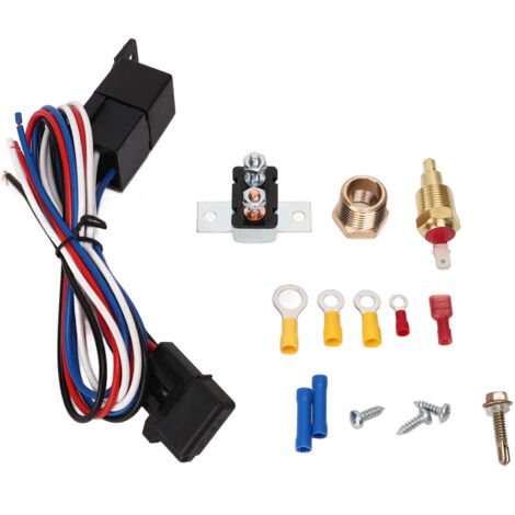 Kit de fils de relais de commande de Thermostat de ventilateur de radiateur électrique 12V, complet pour voitures, camions et bus