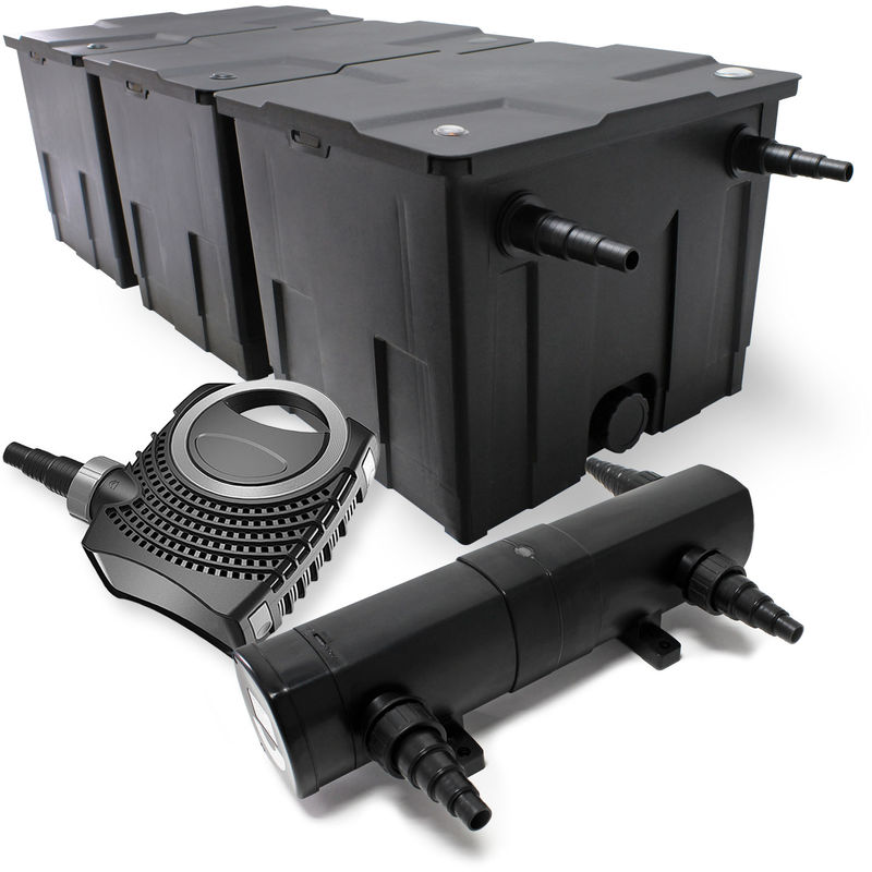 

Wiltec - Kit de filtración de estanque Bio 90000l clarificador UVC 36 W 80 W bomba de bajo consumo tipo