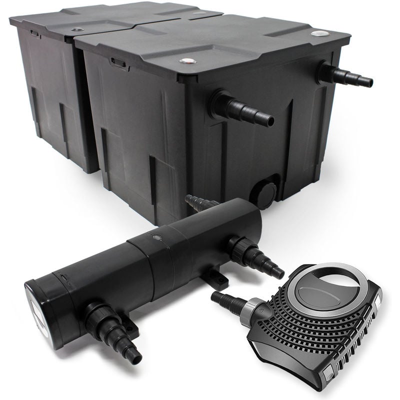 

Wiltec - Kit de filtración de estanque Bio Filtro 60000l clarificador UVC 18 W 80 W bomba bajo consumo tipo