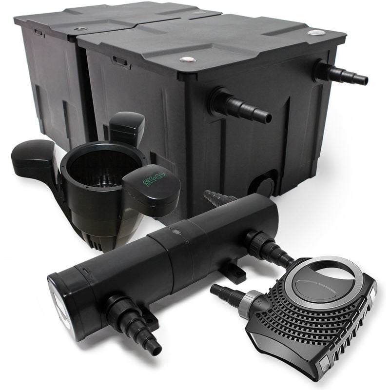

Kit de filtración de estanque Bio Filtro 60000l clarificador UVC 24 W 80 W bomba Éco ecumeur