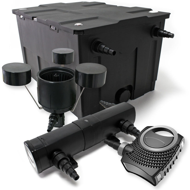 

Wiltec - Kit de filtración de estanque Bio Filtro 60000l esterilizador UVC 36 W 80 W bomba Éco ecumeur jardin