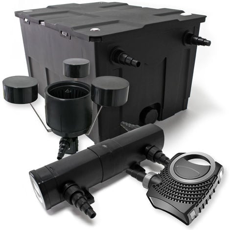 Kit de filtración de estanque Bio Filtro 60000l esterilizador UVC 36 W 80 W bomba Éco ecumeur jardin