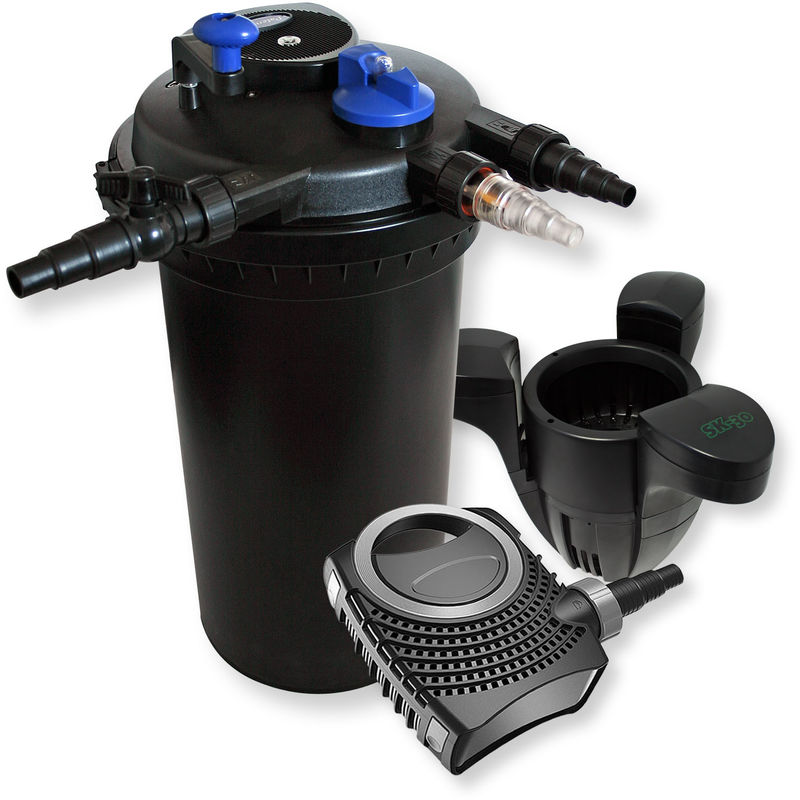 

Wiltec - Kit de filtración estanque a presión 30000L clarificador UVC 18 W 70 W bomba Éco ecumeur
