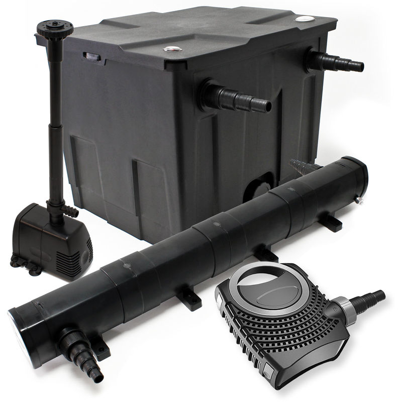

Wiltec - Kit de filtración estanque Bio 12000L clarificador UVC 72 W 80 W bomba de bajo consumo tipo fuente