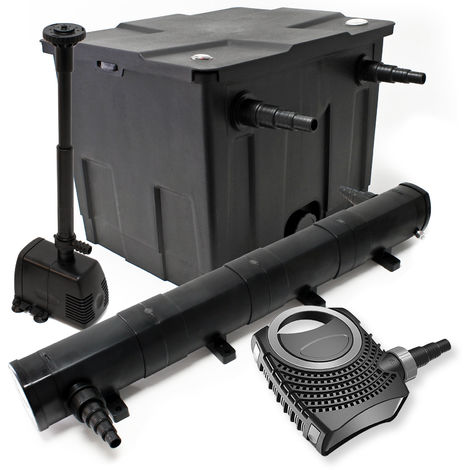 Kit de filtración estanque Bio 12000L clarificador UVC 72 W 80 W bomba de bajo consumo tipo fuente
