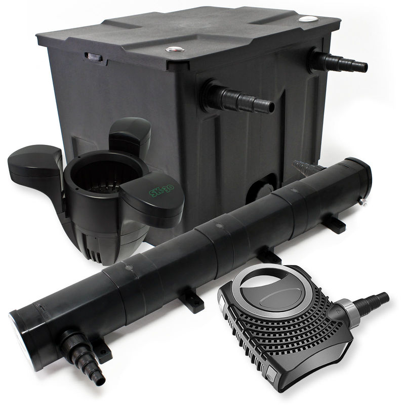 

Wiltec - Kit de filtración estanque Bio 12000L clarificador UVC 72 W 80 W bomba Éco ecumeur