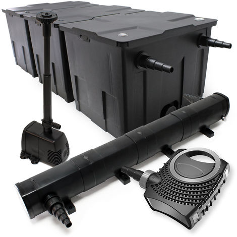 Kit de filtración estanque Bio 90000l clarificador UVC 72 W 80 W bomba de bajo consumo tipo fuente