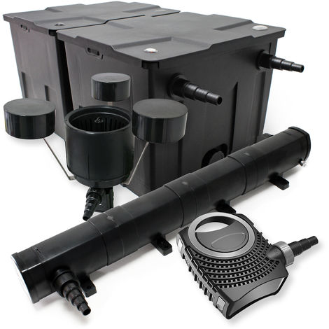 Kit de filtración estanque Bio Filtro 60000l clarificador UVC 72 W 80 W bomba Éco ecumeur