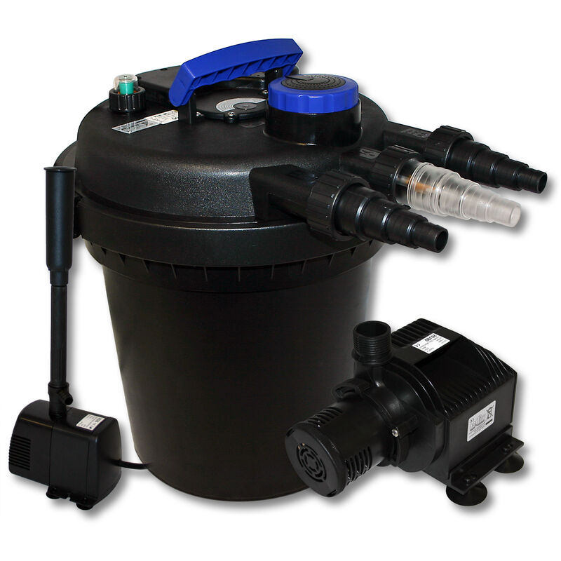 Kit de filtration à pression bio 6000l Stérilisateur UVC 11W Pompe de bassin Pompe de fontaine