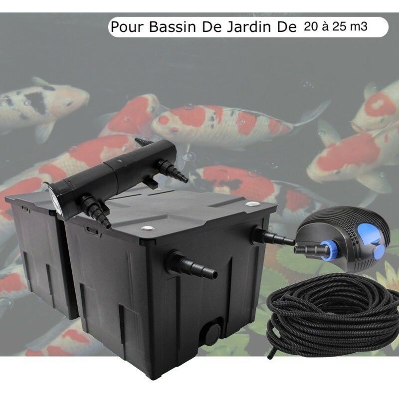Kit De Filtration Complet Avec uv 24W Pour Bassin De Jardin De 30m3 sans poissons