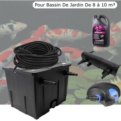 Kit De Filtration Complet Avec UV 36W + Bactéries 2500 ml Pour Bassin De Jardin : 8 à 10 m³
